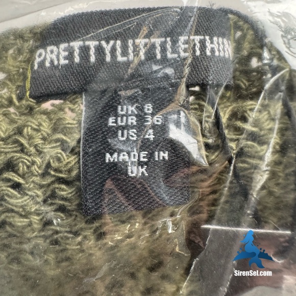 1101 NWT PrettyLittleThing Cut Out Crochet Beach Dress - Size 4 - Green - Picture 2 of 9